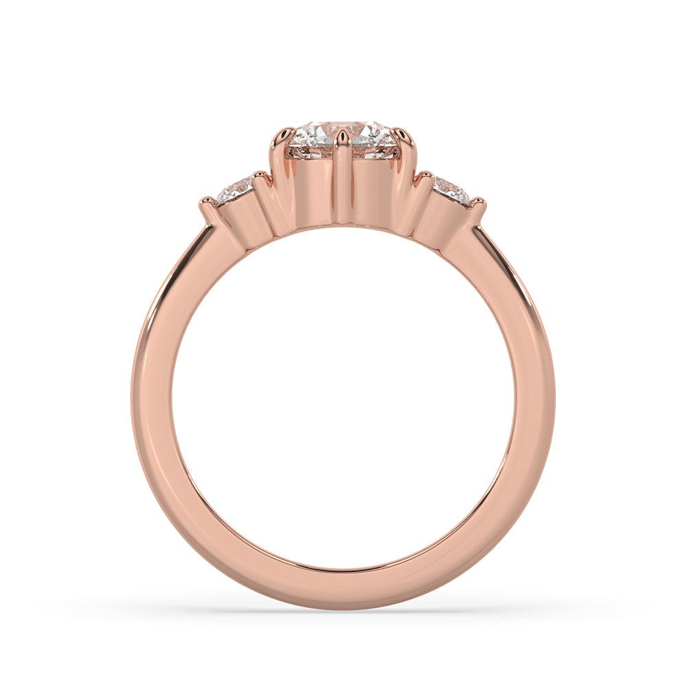 Carat Diamonds engagement ring in rose gold with 6 prong setting.
