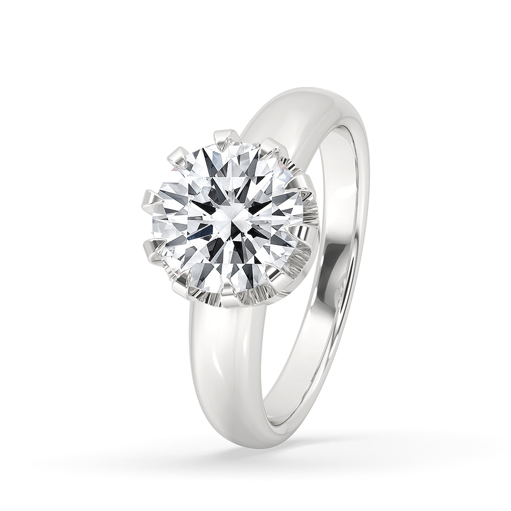 Lab Grown Diamond round cut ring, IGI certified for quality.
