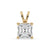 Solitaire Diamond Pendant with Asscher cut diamond in rose gold.
