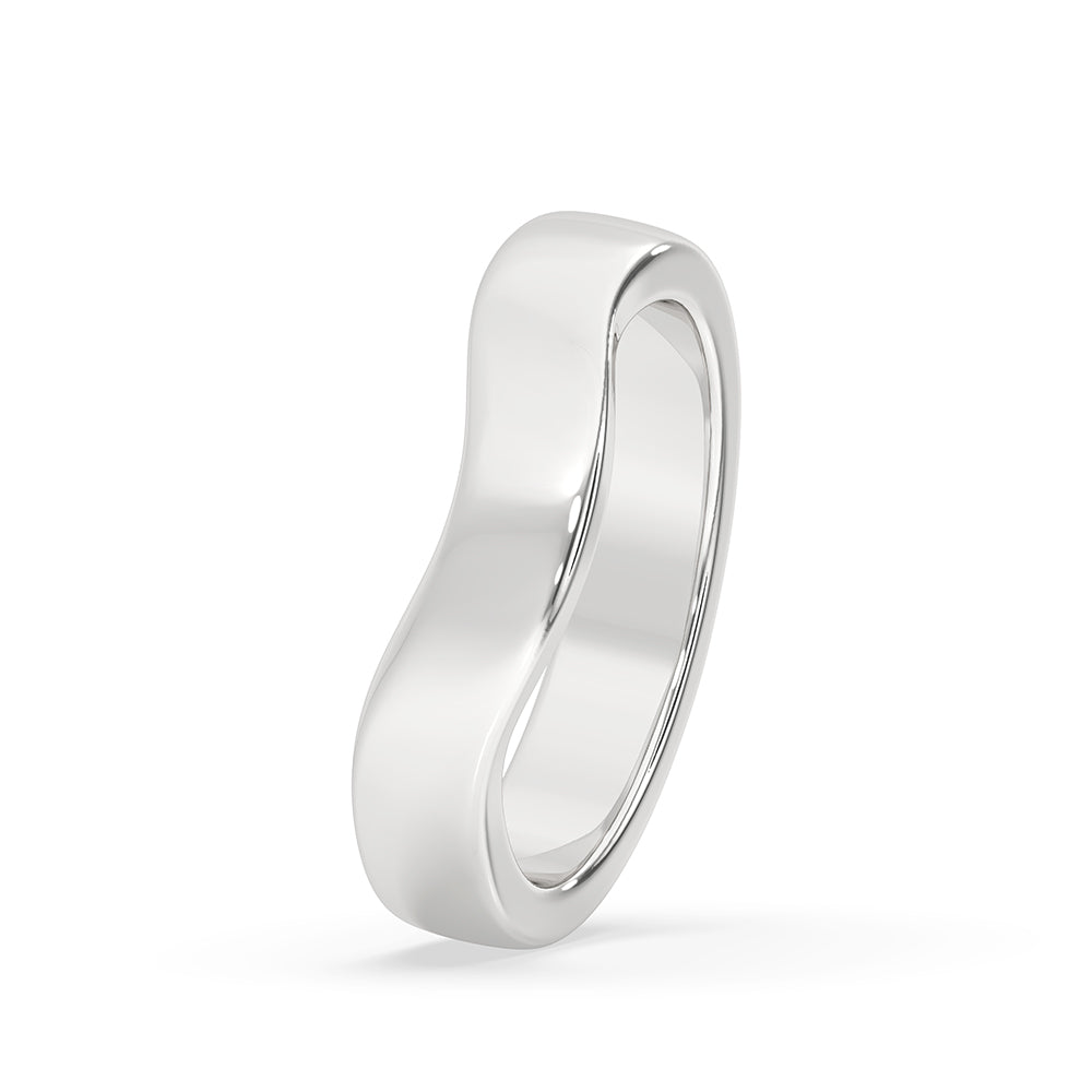 White gold wedding band crafted for a timeless look.
