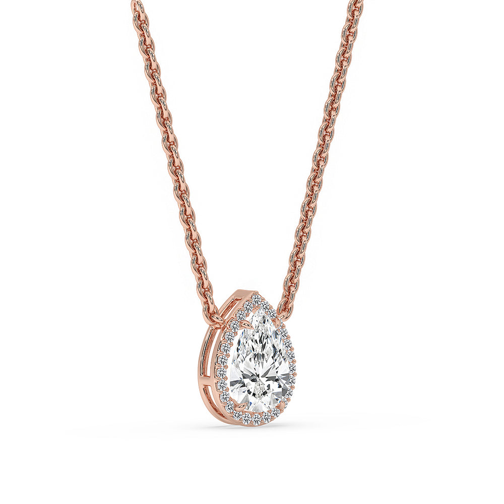 Rose Gold Pendant with a 4 prong claw setting.