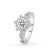 Pave infinity ring with shimmering diamonds for added sparkle.