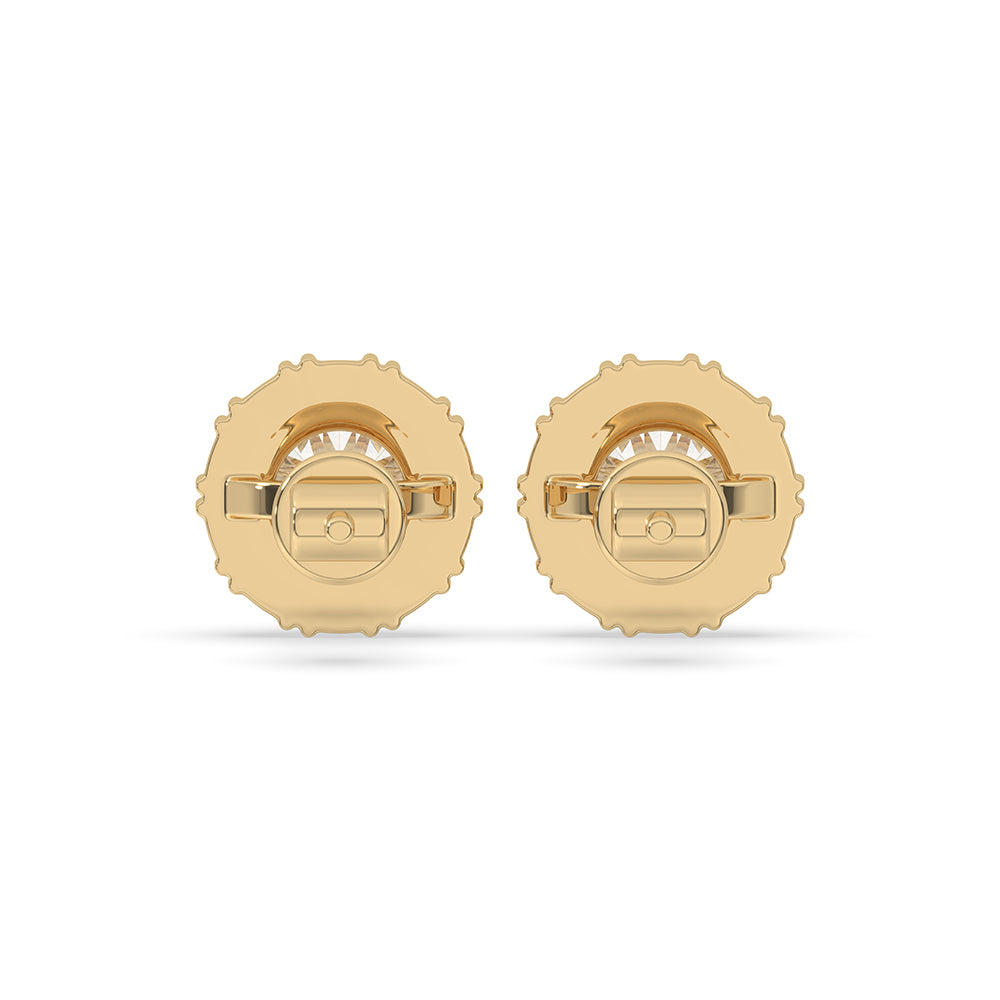 Lab Grown Diamond earrings in yellow gold.
