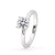 Simple engagement ring with 4-prong setting.

