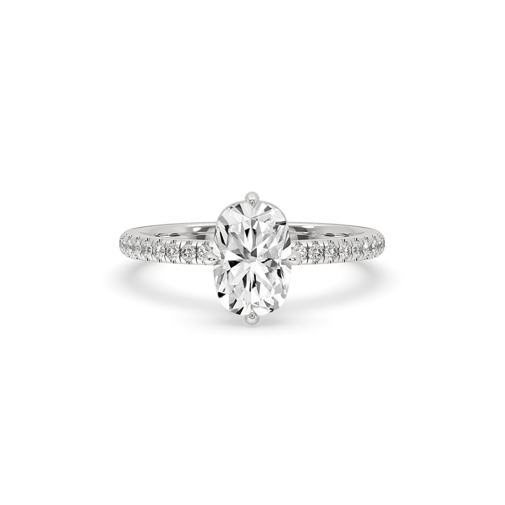 Cushion Cut Compass Prong Engagement Ring