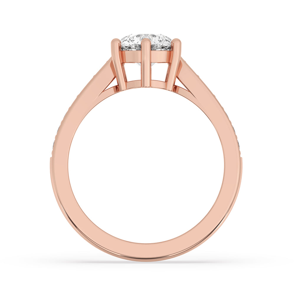 2 ct round diamond engagement ring in a 6 prong diamond ring setting, IGI certified and handmade jewelry piece.
