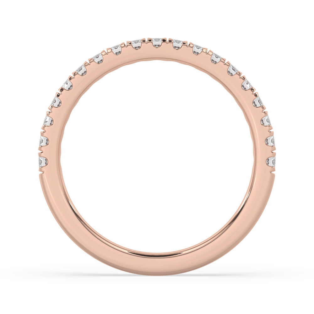 Beautiful half eternity diamond ring with round cut diamonds for a luxurious finish.
