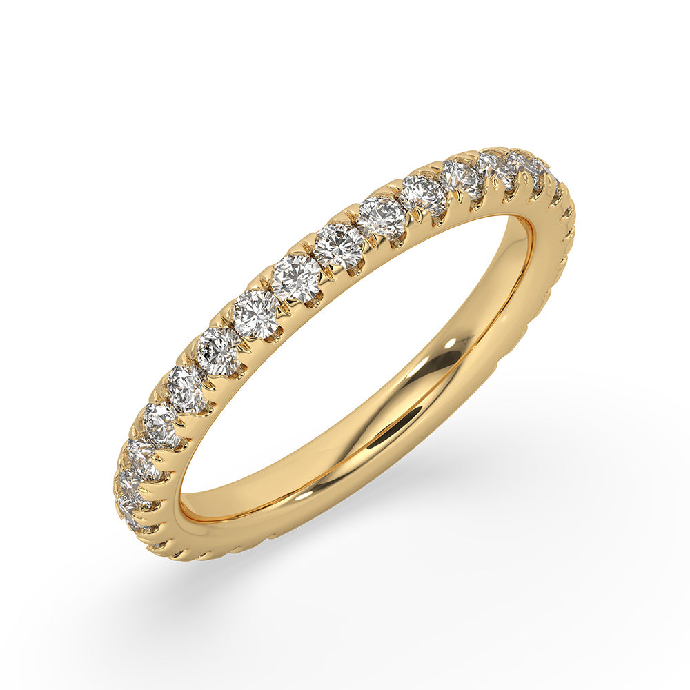 Lab grown diamond ring set in a luxurious yellow gold band.
