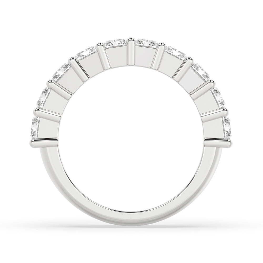 White gold band matched with handmade band and Lab Grown Diamond.

