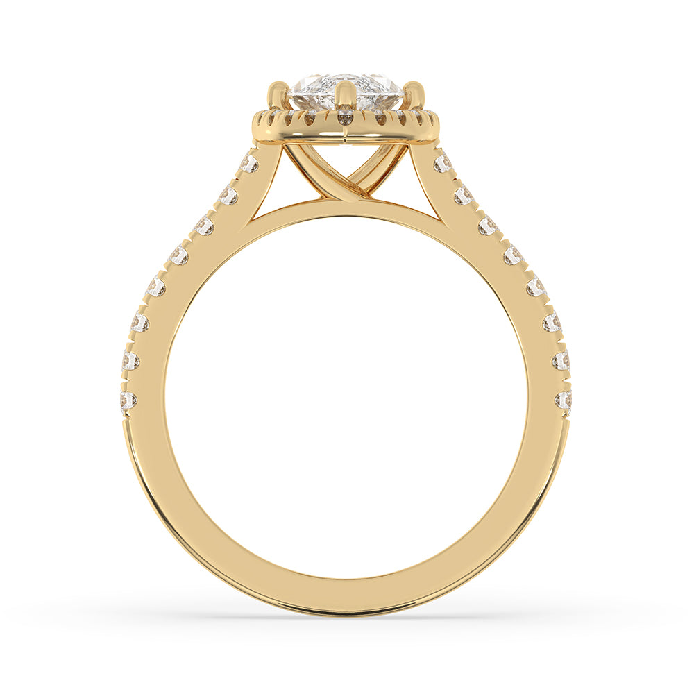 Pave Ring Setting with brilliant round diamonds for extra shine.
