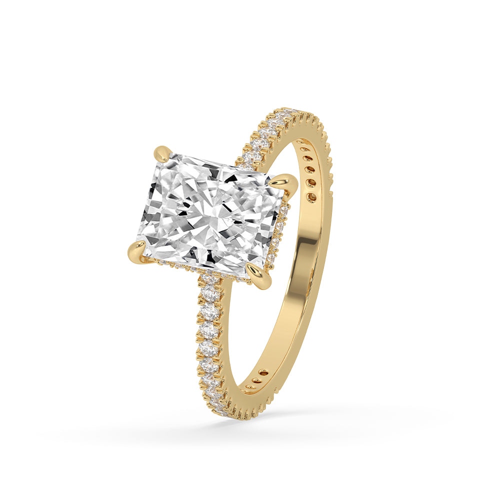 Pave setting ring with fine craftsmanship on display.