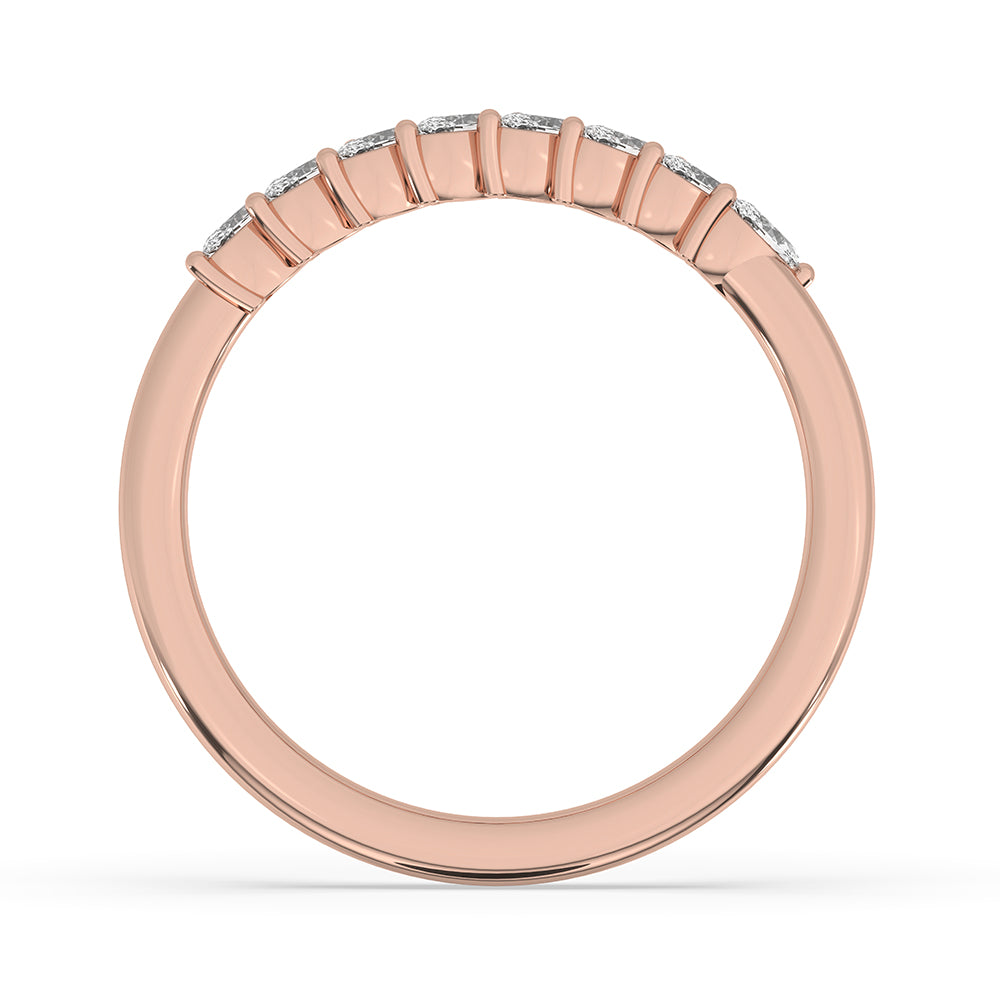 Prong set band featured in Marquise Cut Wedding Band and handmade band design.
