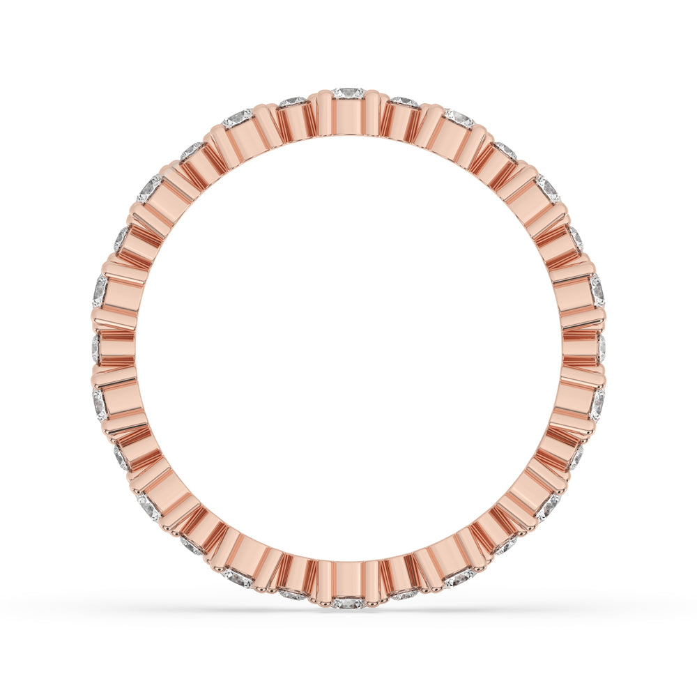 Custom wedding band made with full eternity diamond layout.
