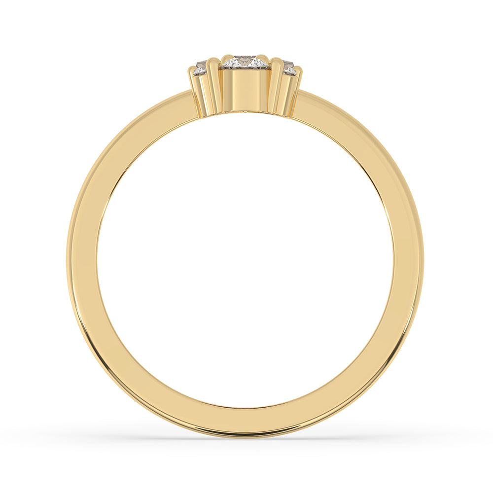 Yellow gold ring featuring a Cluster Halo Engagement Ring with Lab Grown Diamonds.
