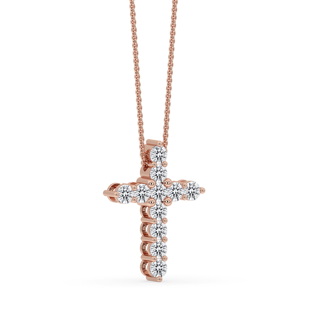 Round cut diamond pendant crafted for daily wear.

