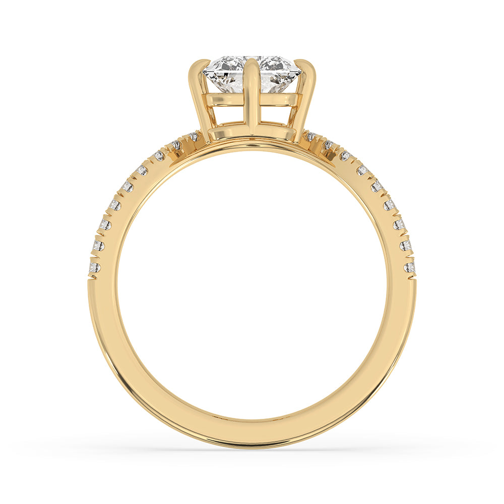 Pave ring setting crafted with small diamonds for extra sparkle
