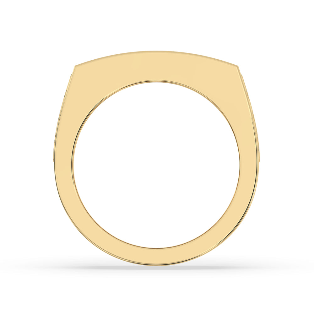 Yellow Gold Men Wedding Band with Lab Grown Diamond.
