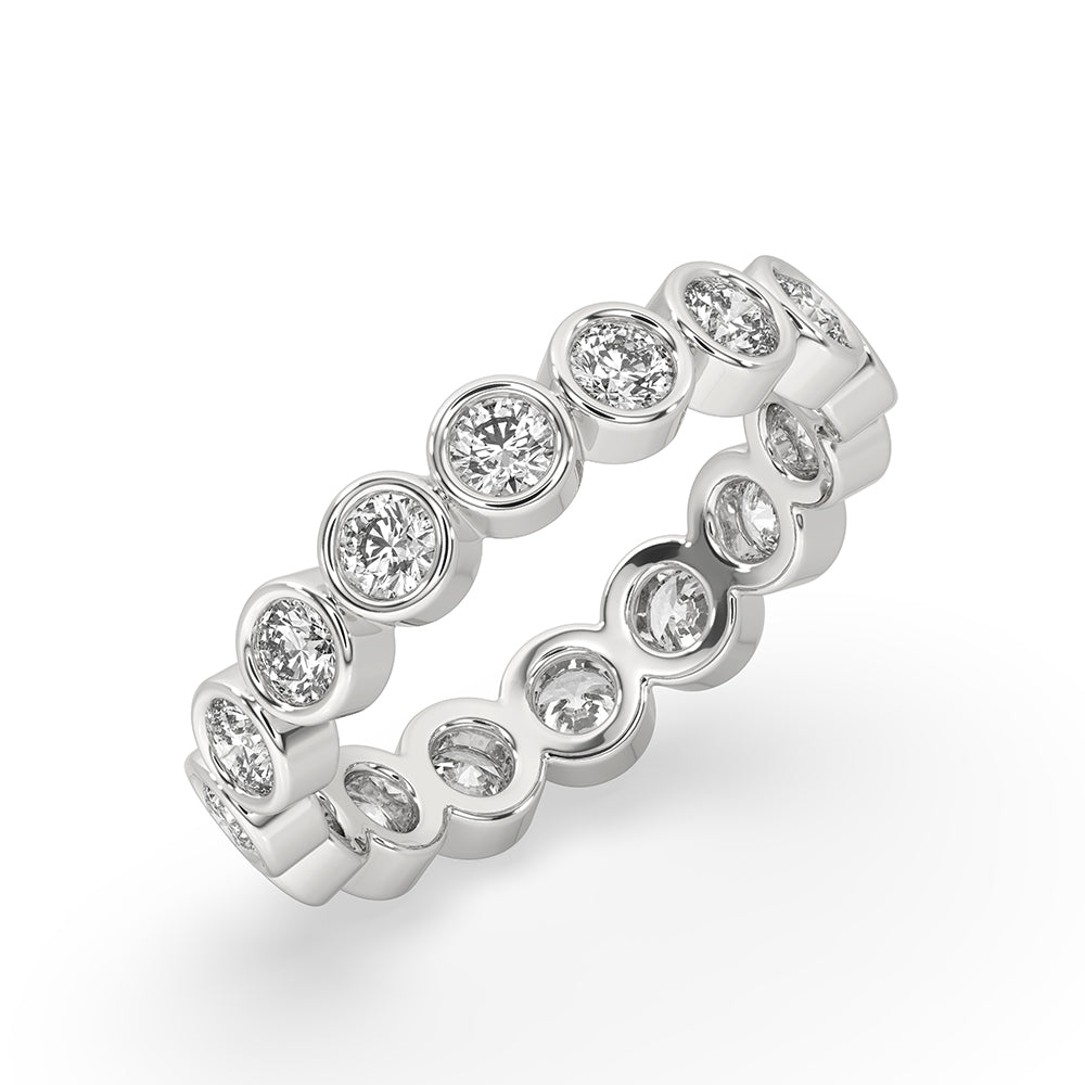 Full eternity wedding band featuring lab-grown diamonds.
