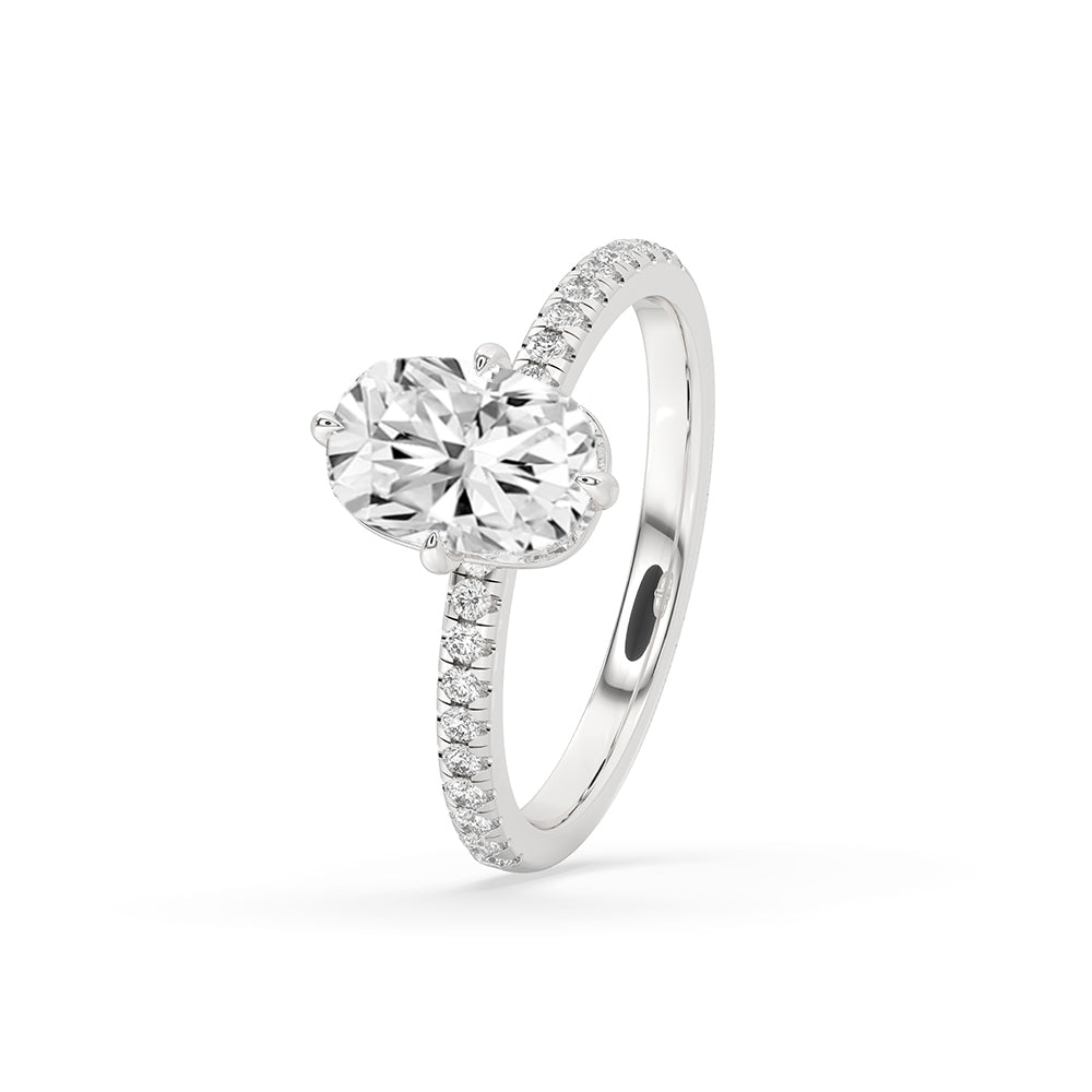 Cushion Cut Compass Prong Engagement Ring