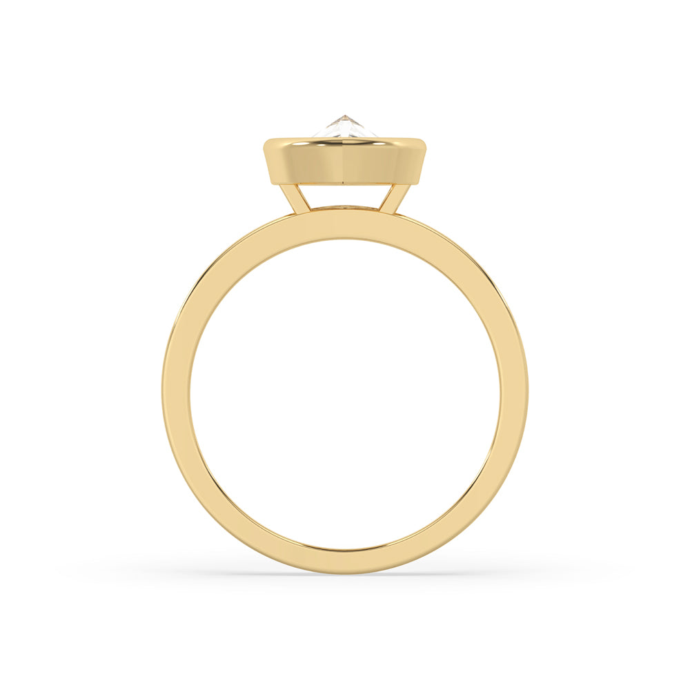 Simple solitaire pear rose cut diamond ring.
