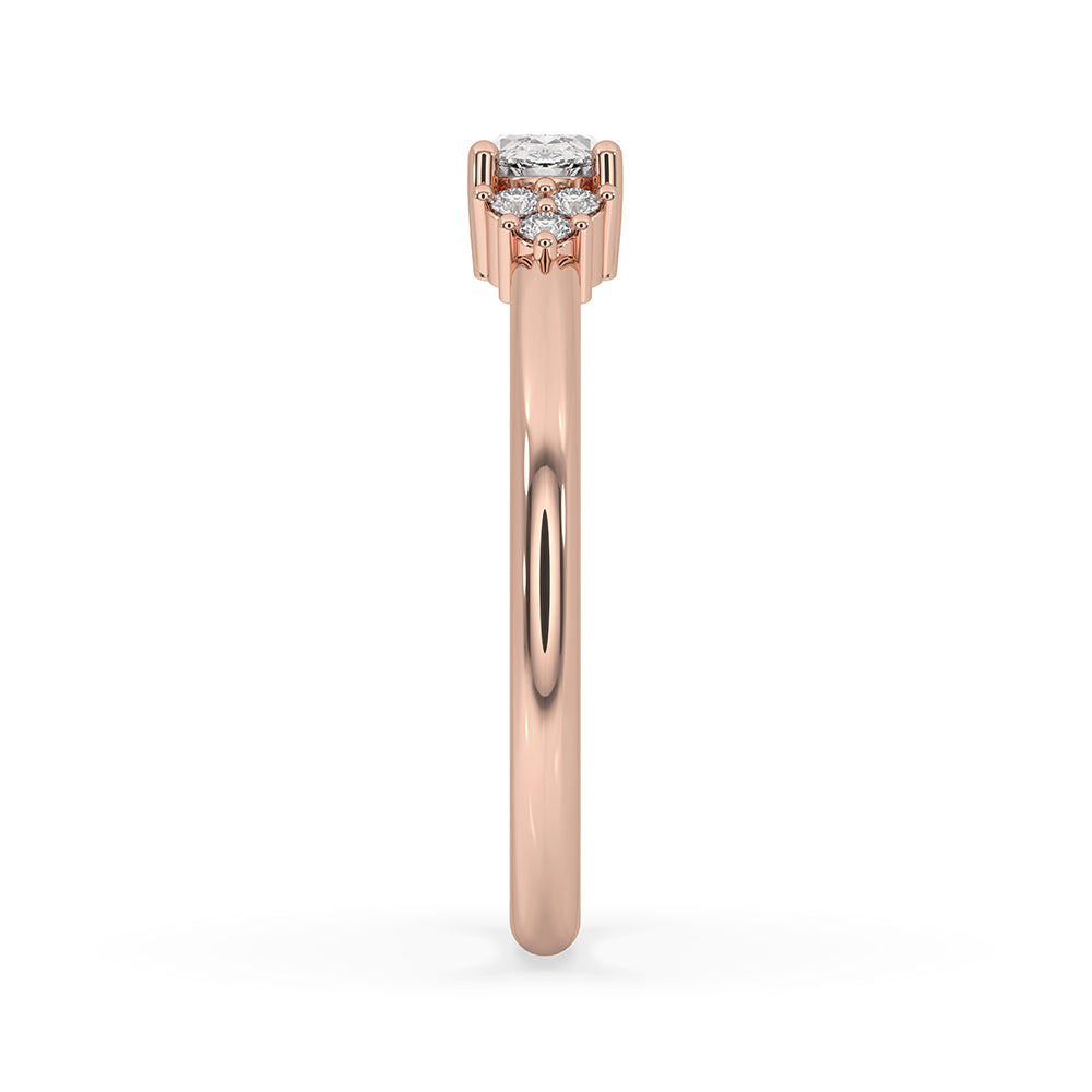 Elegant east to west engagement ring showcasing a stunning diamond set horizontally.
