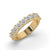 Half eternity diamond band with prong setting.
