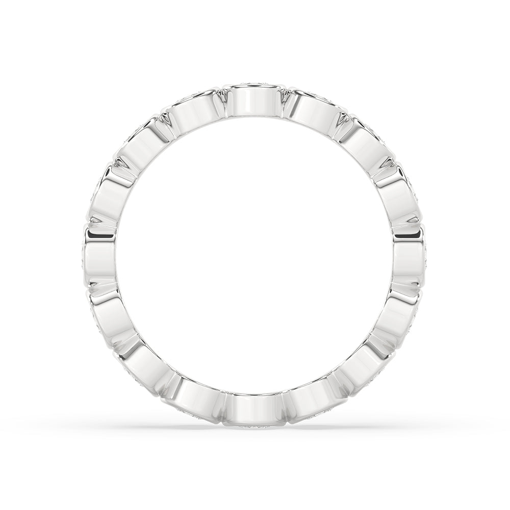 White gold diamond band handcrafted with precision.
