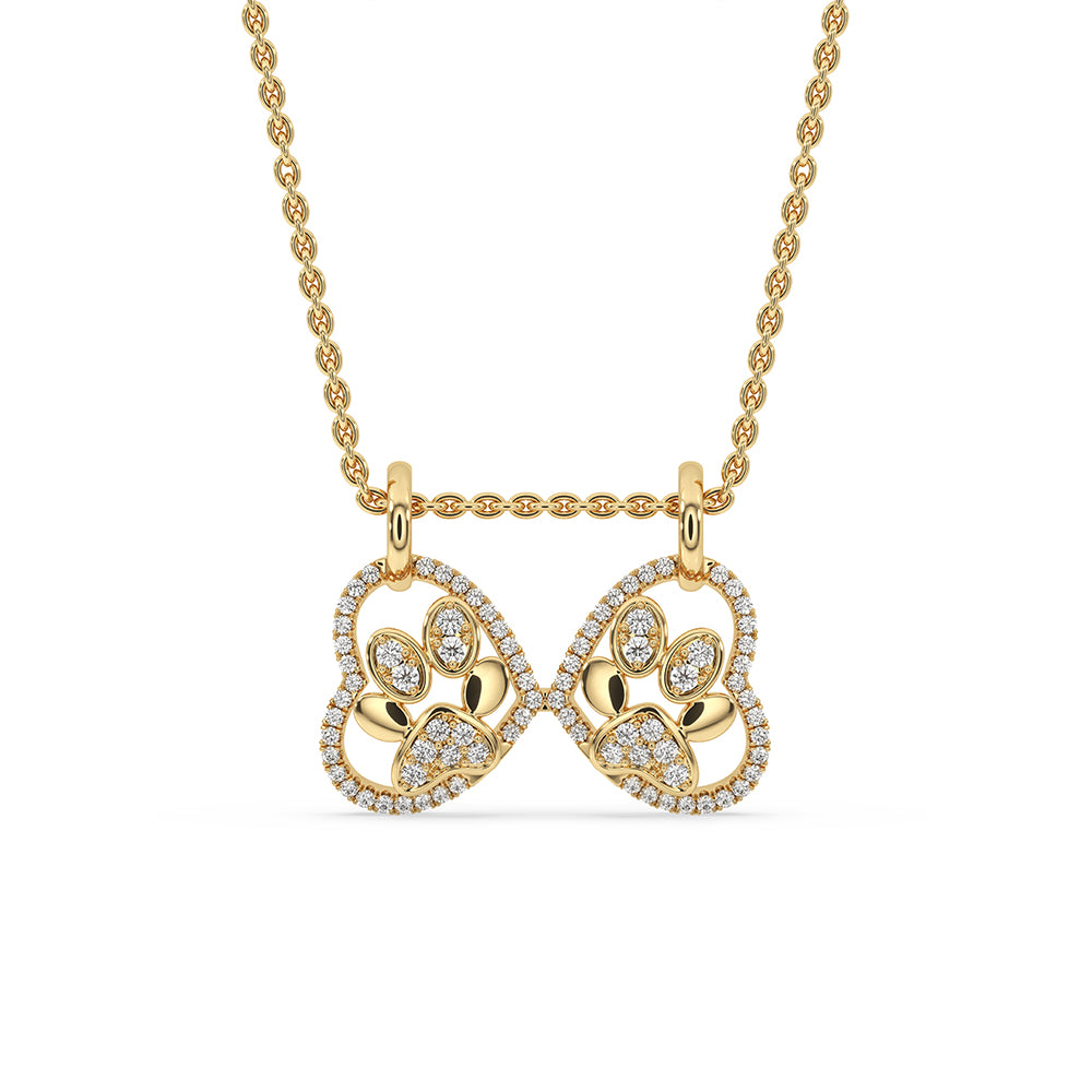 Heart Shaped Diamond Pendant with round diamond pendant.