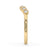 Round rose cut band paired with bezel milgrain wedding band in yellow gold band design.
