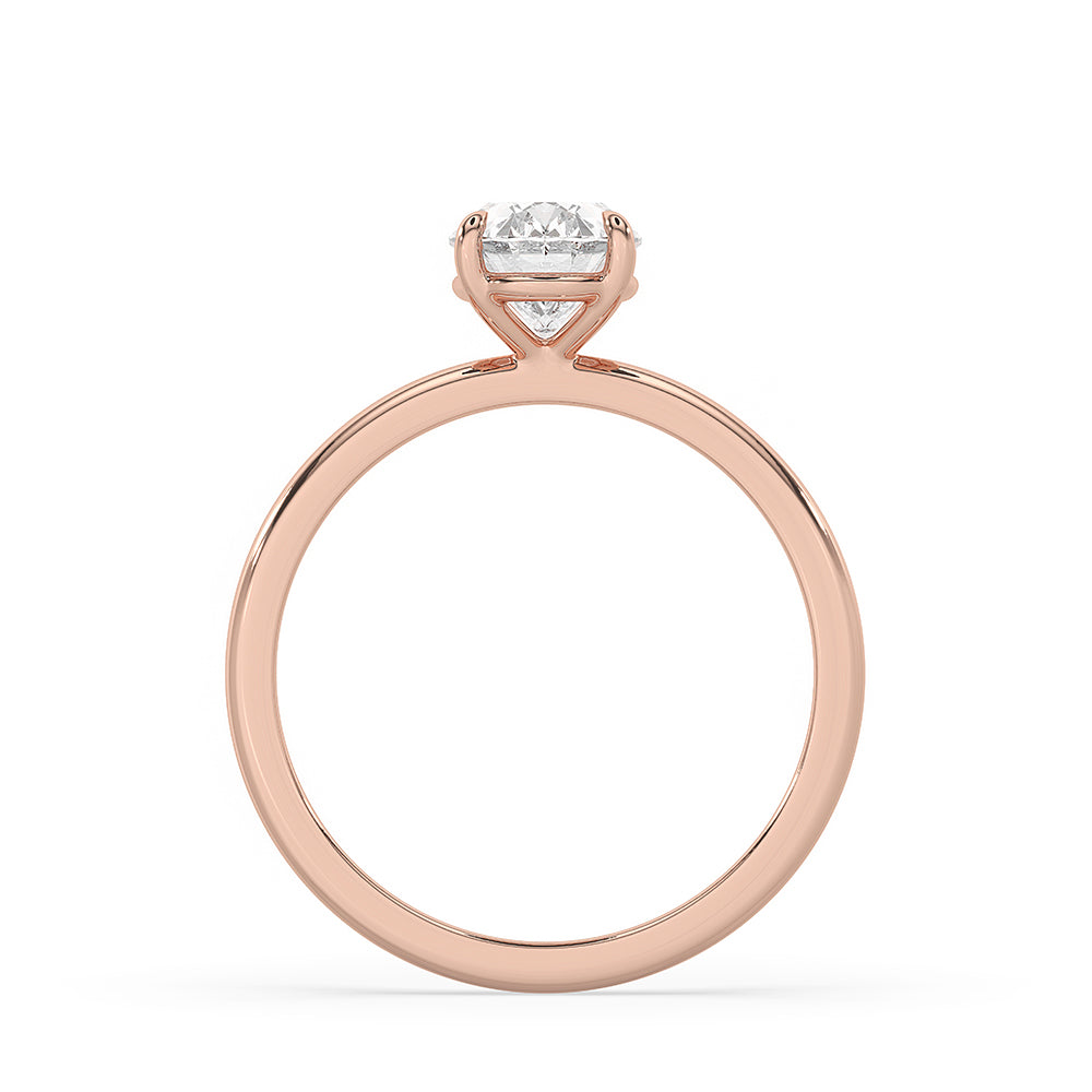 Oval Shaped Diamond Engagement Ring in Solitaire Setting