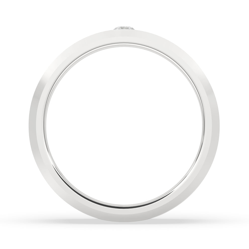 White gold jewellery ring with a round diamond engagement ring for sparkle.
