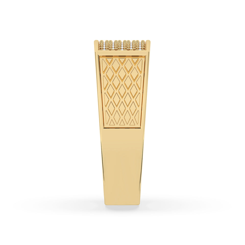 Round Cut Diamond with IGI Certified Mens Pave Wedding Band.