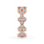 Round cut wedding band featured in rose gold band with handmade band style.
