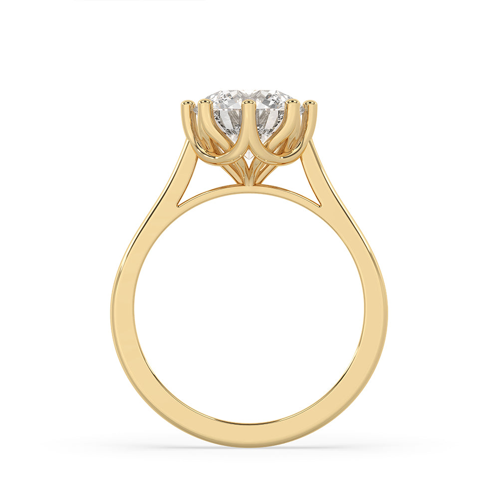 Handmade jewelry with an 8 prong ring setting.