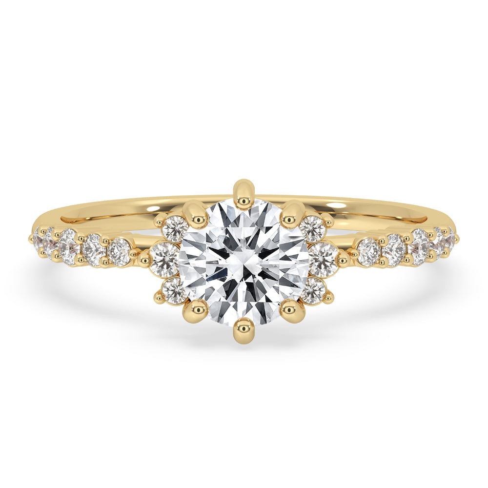 2 carat round diamond ring with prong setting, Lab Grown Diamond, handmade jewelry
