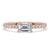 East west emerald cut ring with claw prong setting and Lab Grown Diamond, perfect as a carat diamonds engagement ring.
