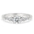 Five stone diamond ring with 2 carat round diamond, featuring a claw prong setting in a unique diamond engagement ring design.
