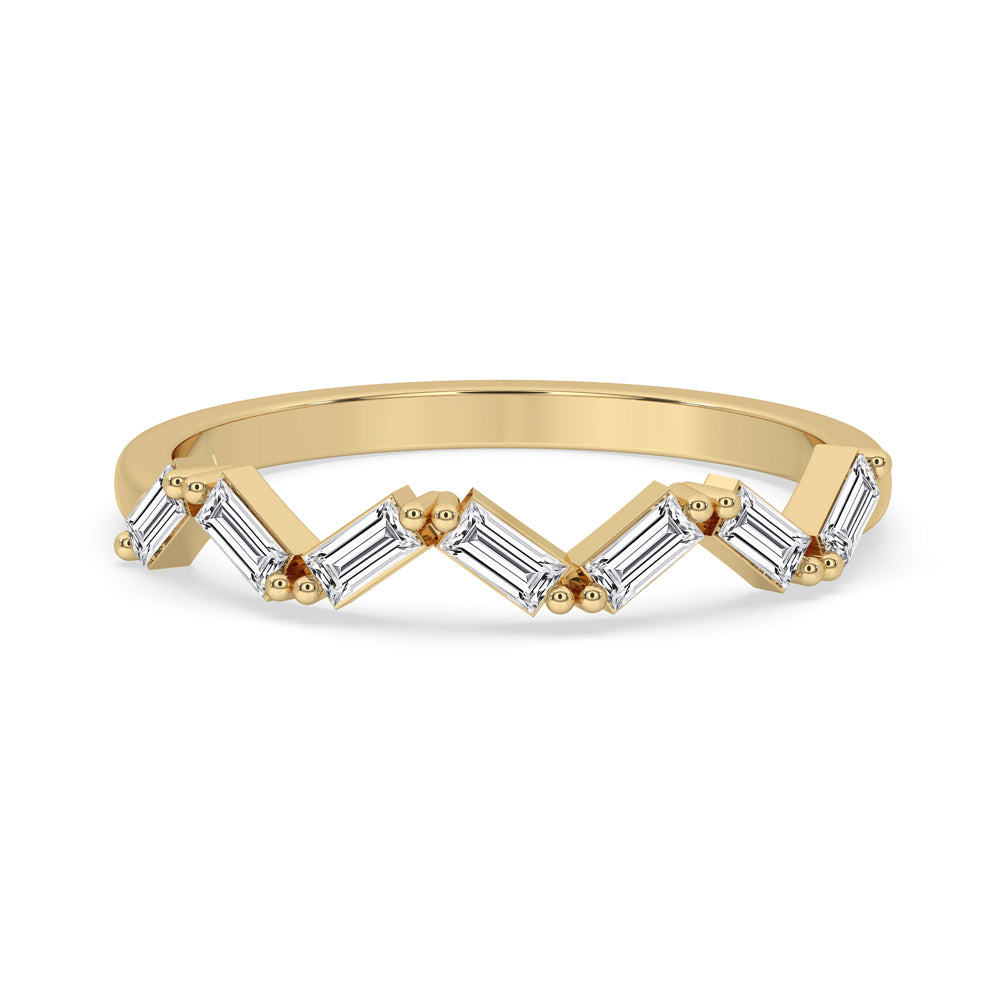 Elegant baguette wedding band with a sleek design.