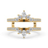 Enhancer wedding band with pear and round cut stones.
