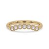 Curved Wedding Band made with round rose cut band and shared prong wedding band style.
