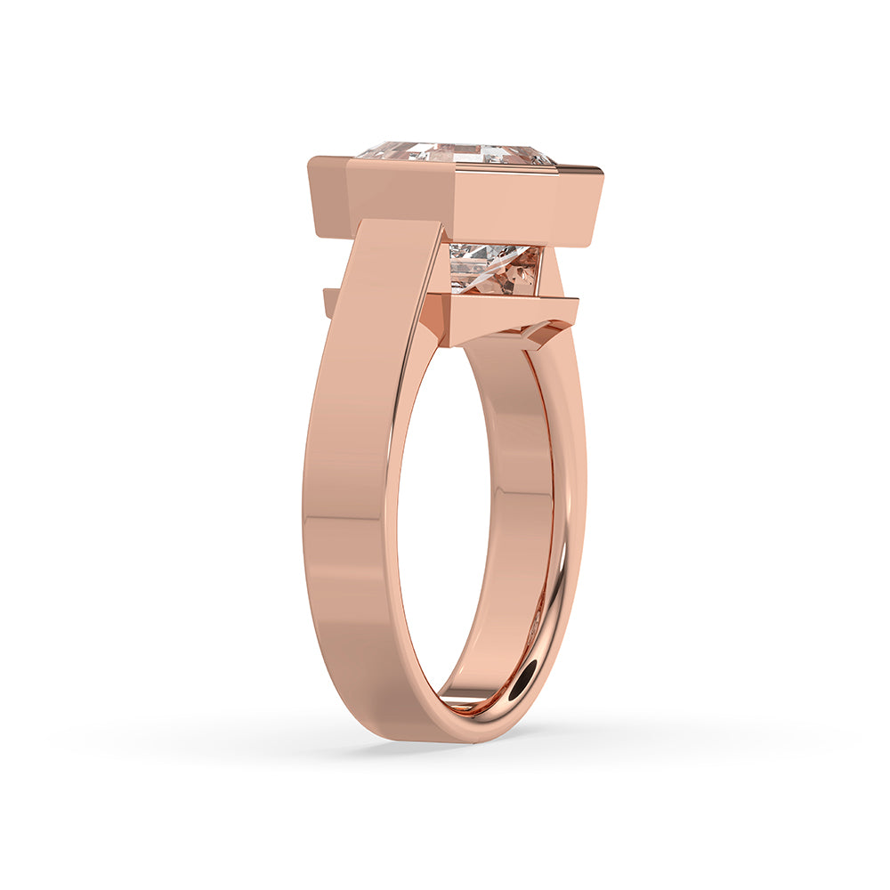 Solitaire bezel ring with a simple, elegant look.