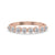 Shared Prong Eternity Band designed with round cut diamond band and rose gold band.
