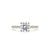 Round cut engagement ring with pave setting.
