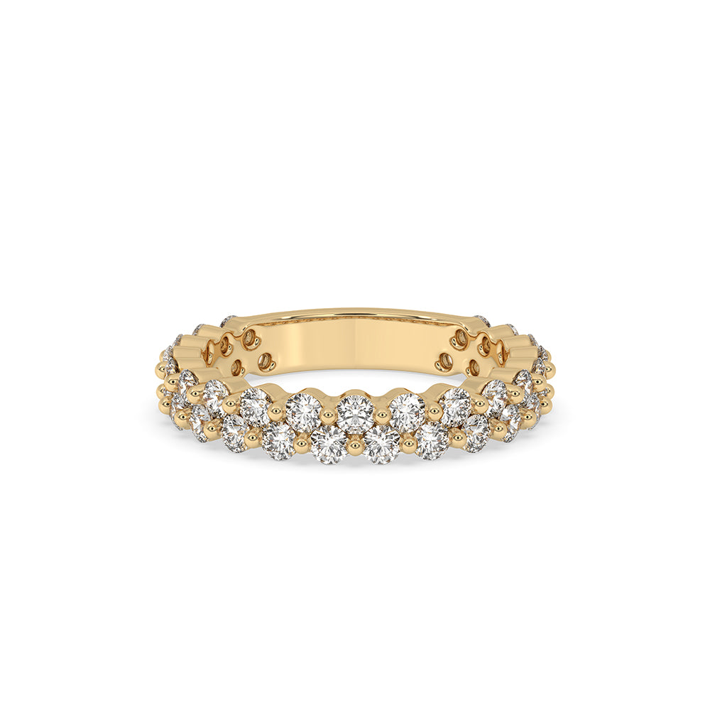 Round diamond wedding band with a stunning round diamond band design.
