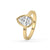 Yellow gold bezel-set pear rose cut diamond ring.
