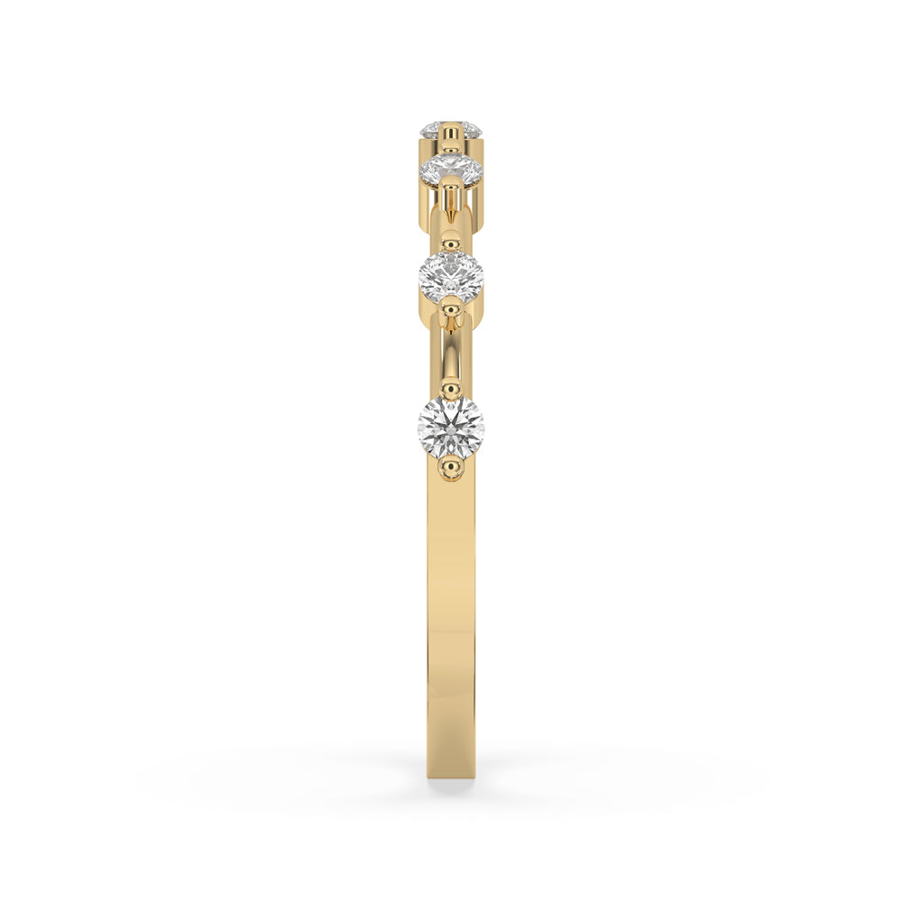 Half eternity wedding band with sparkling diamonds for a radiant look.