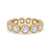 Bezel Set Eternity Band with round rose cut diamonds in yellow gold.
