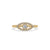 Twisted band engagement ring with a round cut diamond.
