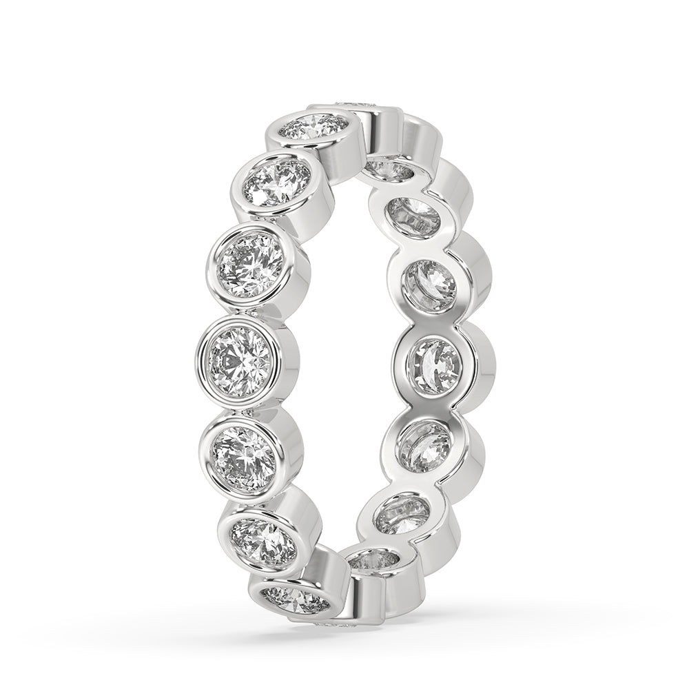 Custom wedding band made with lab-grown diamonds.
