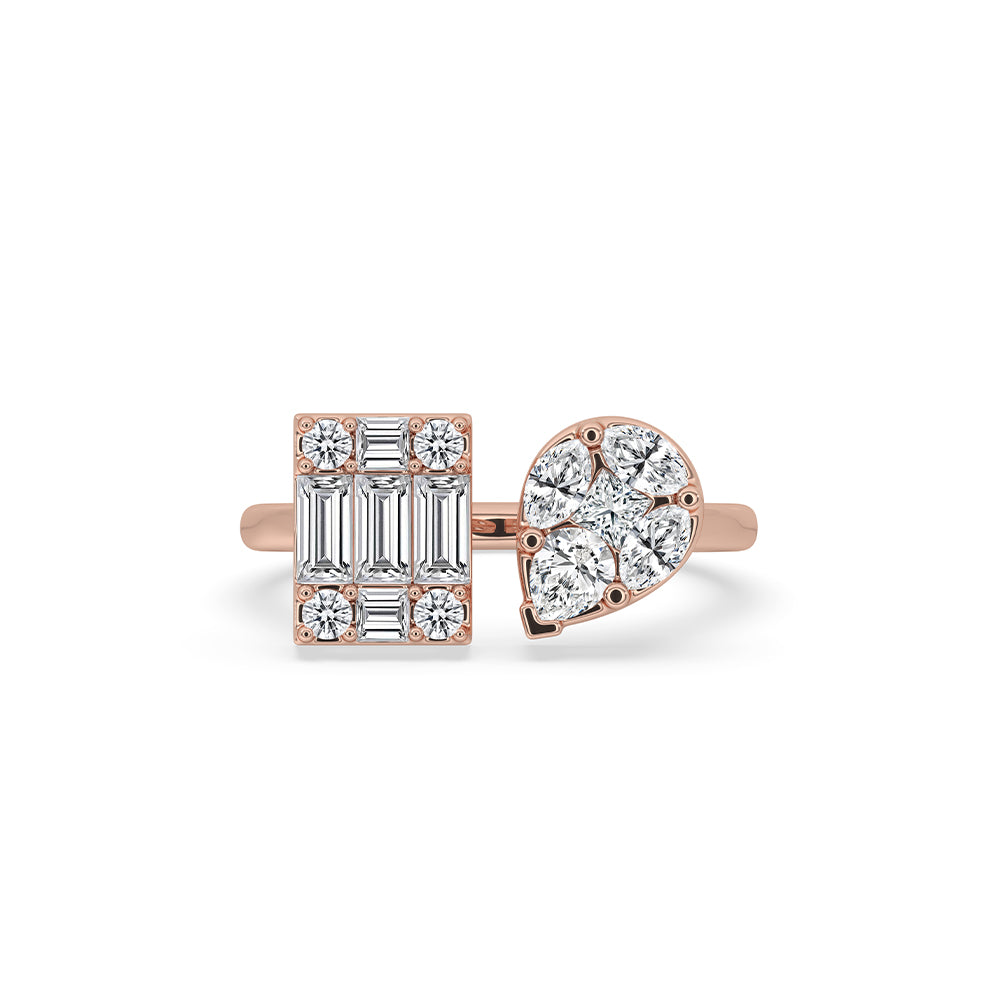 2 stone engagement ring with a sleek and modern design.